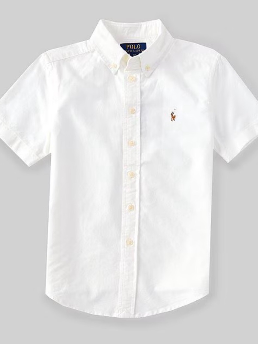 Polo Ralph Lauren Big Boys Short Sleeve Cotton Oxford Button Down Shirt (8) (10)